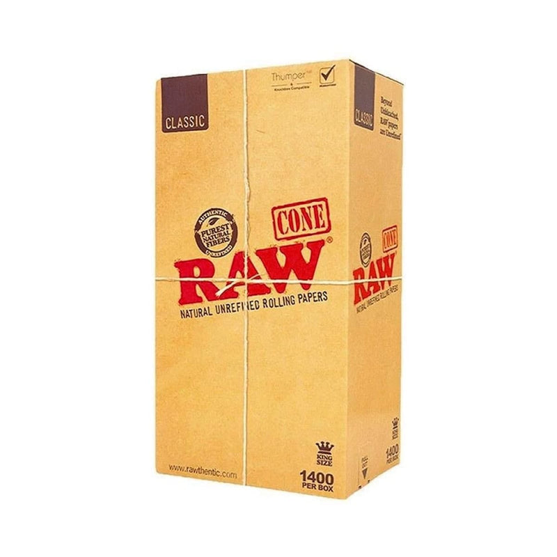 RAW® | Pre-Rolled Cones King Size | 110mm - Unbleached Brown - 1,400 Count Pre-Rolled Cones Raw   