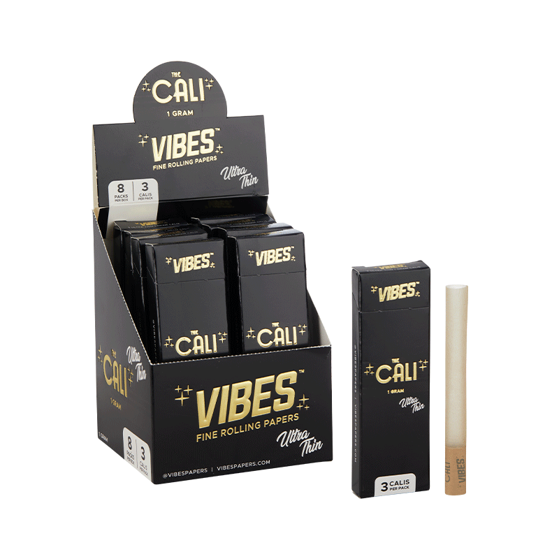 VIBES® | The CALI 1 Gram Pre-Rolled Cones | 110mm - Ultra Thin - 8 Count Pre-Rolled Cones Vibes   