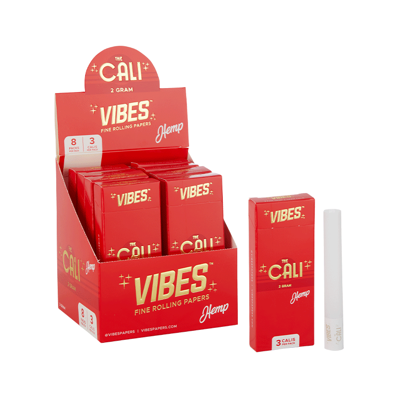 VIBES® | The CALI 2 Gram Pre-Rolled Cones | 110mm - Hemp - 8 Count Pre-Rolled Cones Vibes   