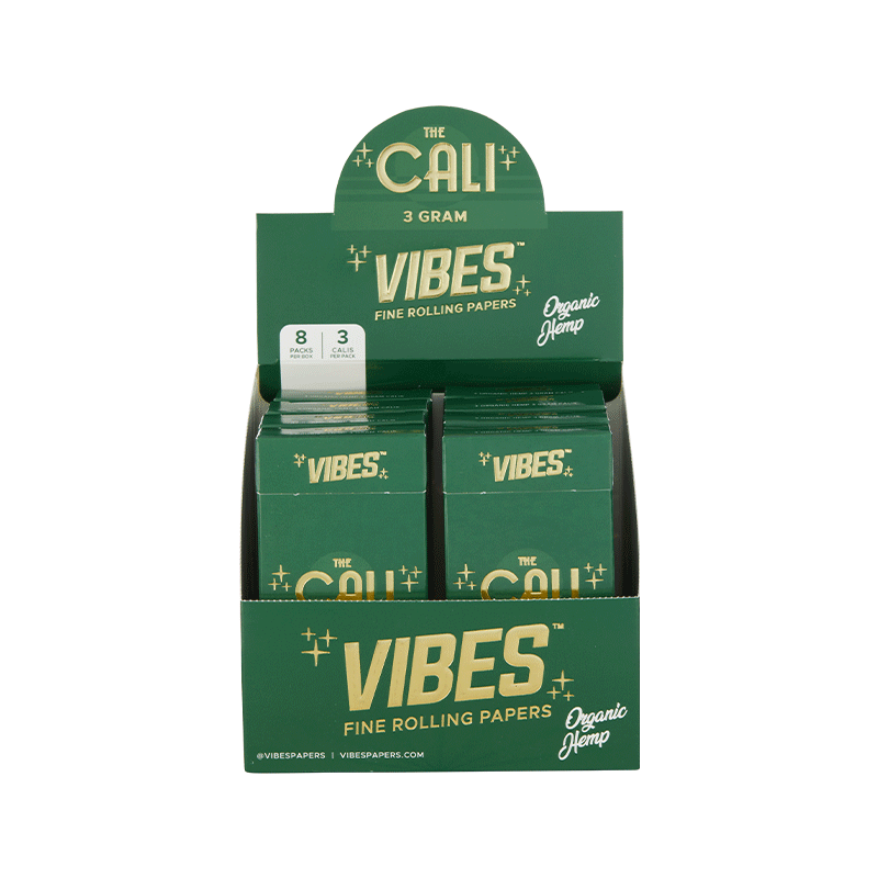 VIBES® | The CALI 3 Gram Pre-Rolled Cones | 110mm - Organic Hemp - 8 Count Pre-Rolled Cones Vibes   