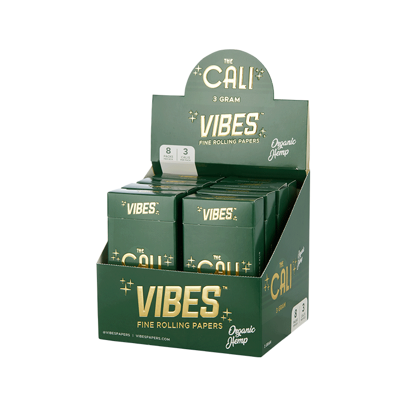 VIBES® | The CALI 3 Gram Pre-Rolled Cones | 110mm - Organic Hemp - 8 Count Pre-Rolled Cones Vibes   