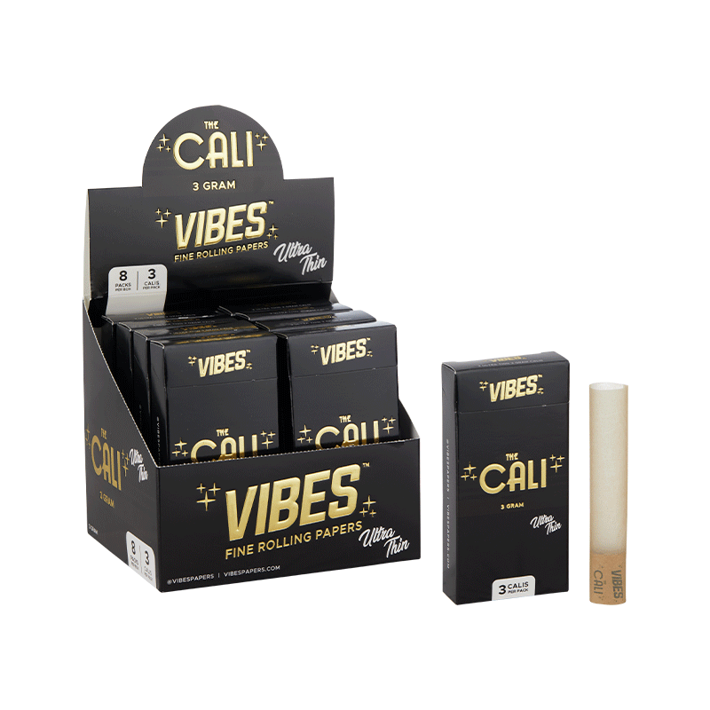 VIBES® | The CALI 3 Gram Pre-Rolled Cones | 110mm - Ultra Thin - 8 Count Pre-Rolled Cones Vibes   