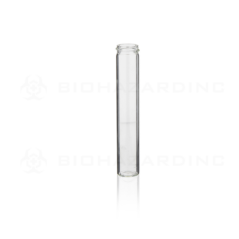 Glass Vial | Clear Glass Blunt Pre-Roll Tube | 22mm - 120mm - 144 Count Glass Vial Biohazard Inc   