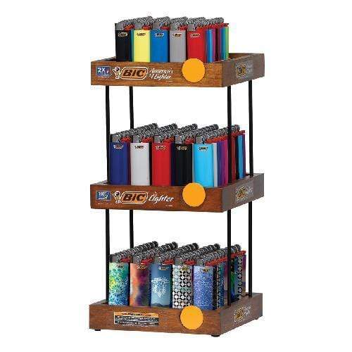 BIC Lighter Display Kit BIC Lighters 3 Tier Wooden Display