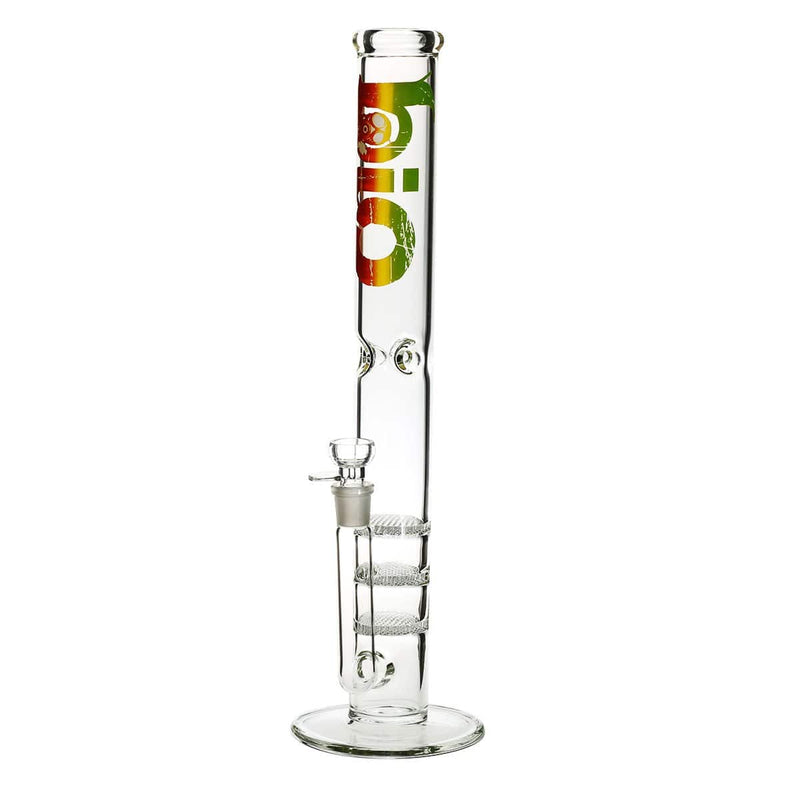 Bio Glass 18" BIO Triple Honeycomb Water Pipe - Rasta Logo