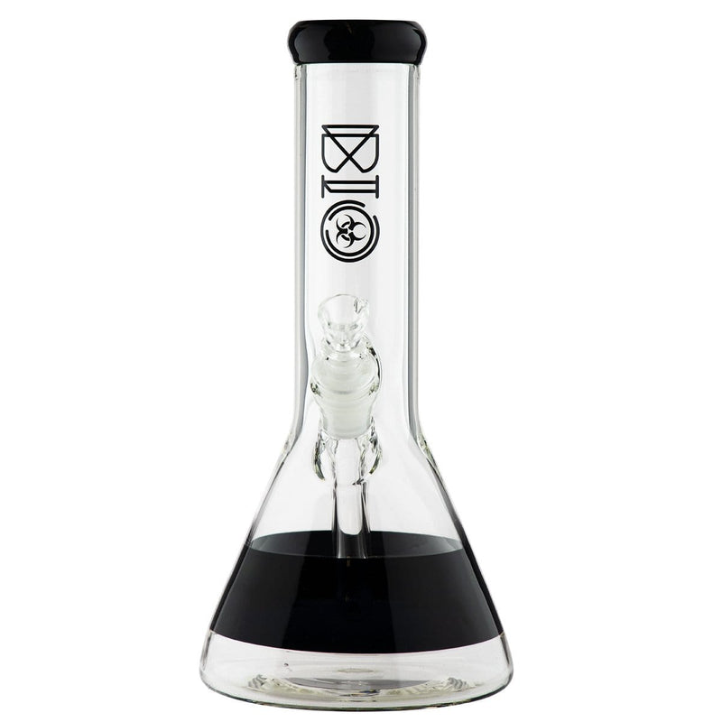 Bio Glass Glass Bong 10" BIO Beaker Water Pipe - Black Stripe