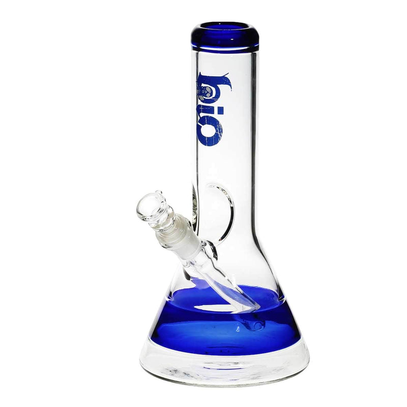 Bio Glass Glass Bong 10" BIO Beaker Water Pipe - Blue Stripe