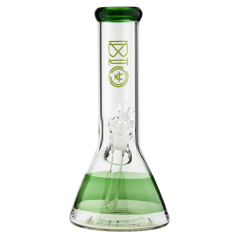 Bio Glass Glass Bong 10" BIO Beaker Water Pipe - Green Stripe