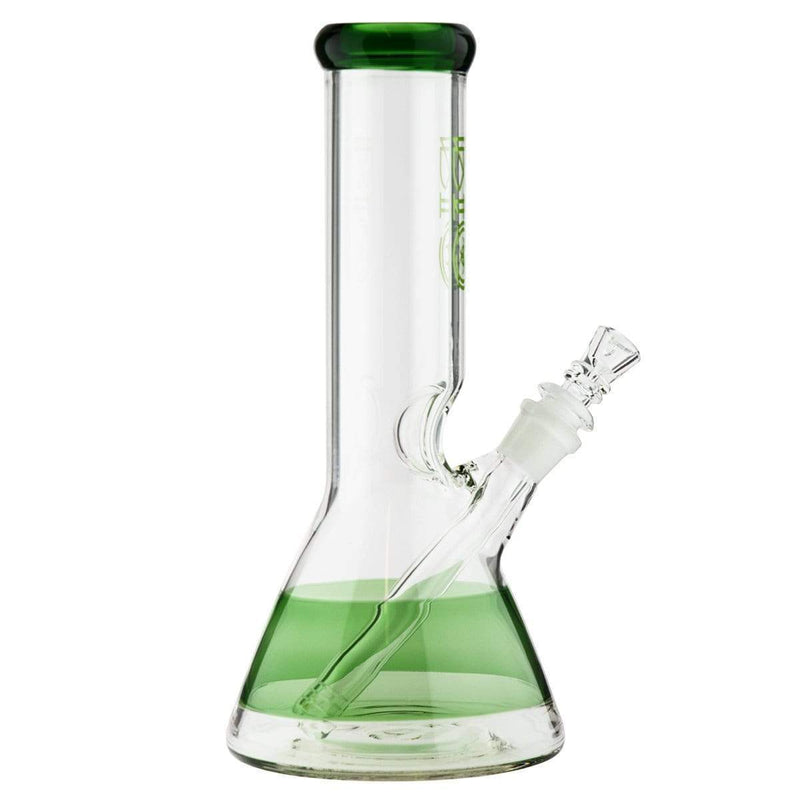 Bio Glass Glass Bong 10" BIO Beaker Water Pipe - Green Stripe