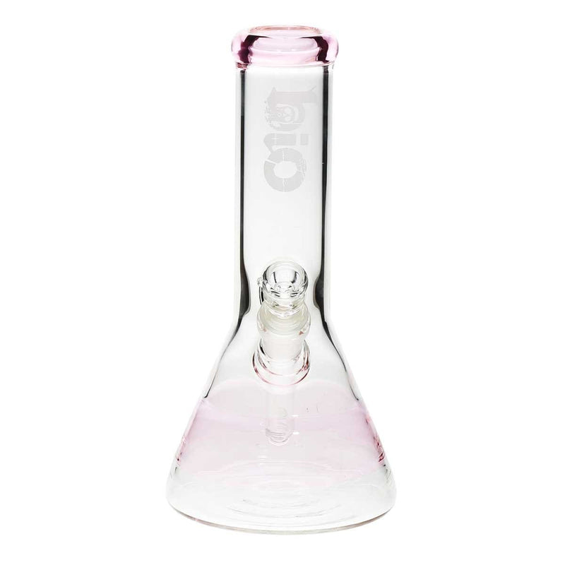 Bio Glass Glass Bong 10" BIO Beaker Water Pipe - Pink Stripe