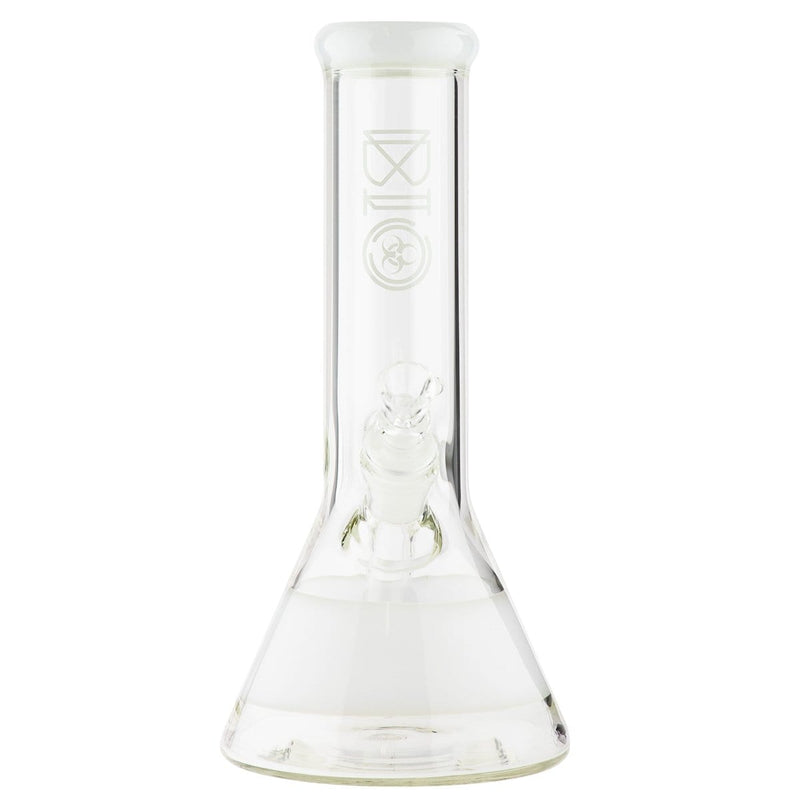 Bio Glass Glass Bong 10" BIO Beaker Water Pipe - White Stripe