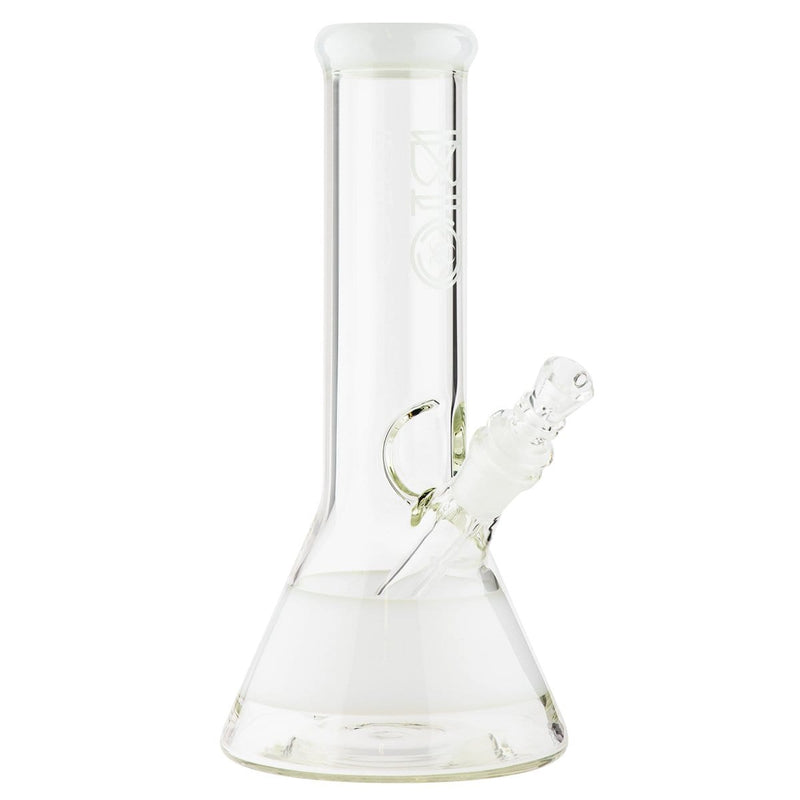 Bio Glass Glass Bong 10" BIO Beaker Water Pipe - White Stripe