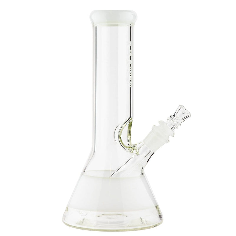 Bio Glass Glass Bong 10" BIO Beaker Water Pipe - White Stripe