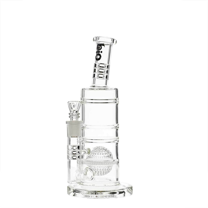 Bio Glass Glass Bong 10" BIO HD Globe Straight Water Pipe - Black Logo