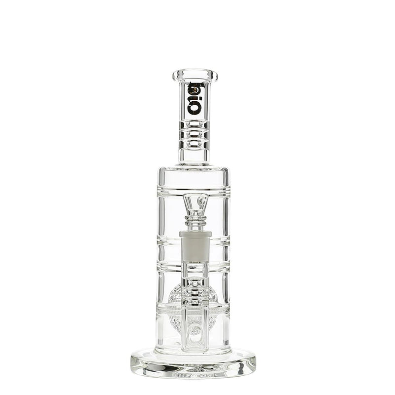 Bio Glass Glass Bong 10" BIO HD Globe Straight Water Pipe - Black Logo