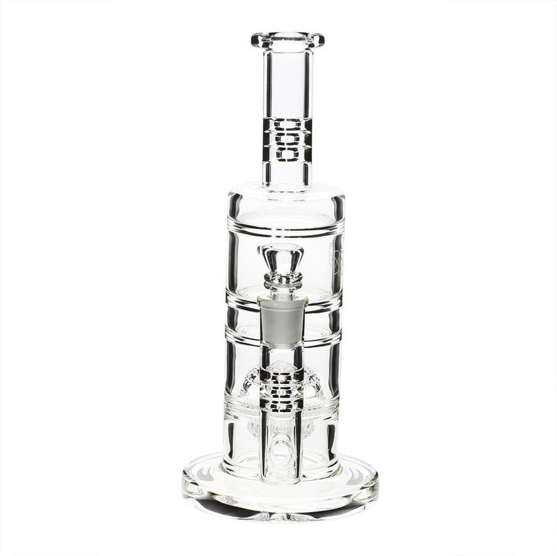 Bio Glass Glass Bong 10" BIO HD Globe Straight Water Pipe - Silver Logo