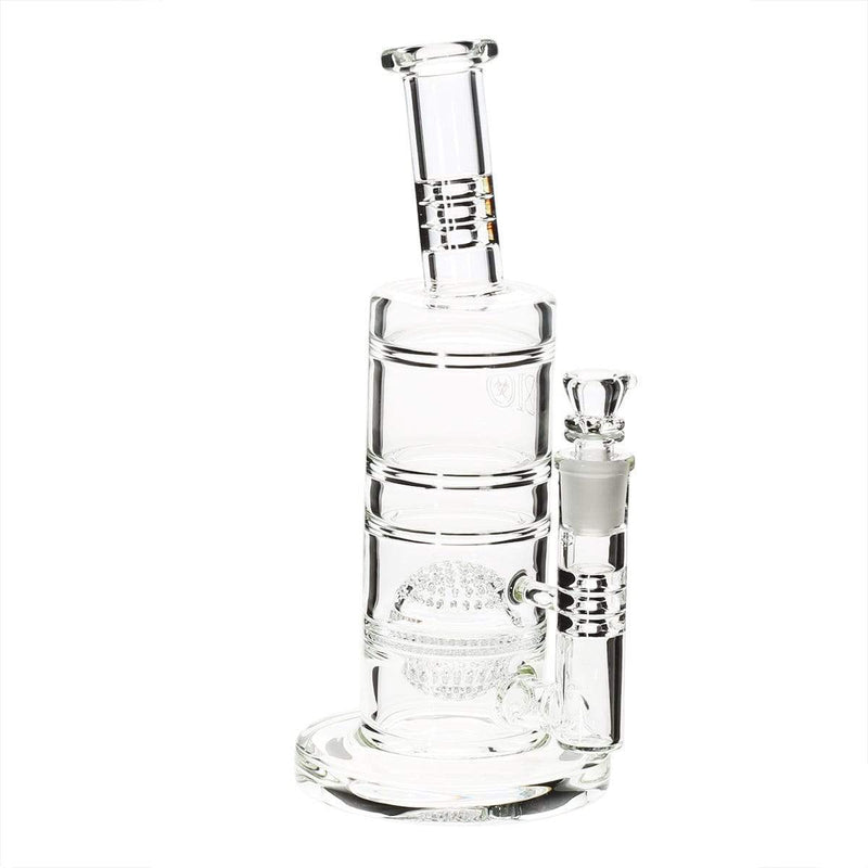 Bio Glass Glass Bong 10" BIO HD Globe Straight Water Pipe - Silver Logo