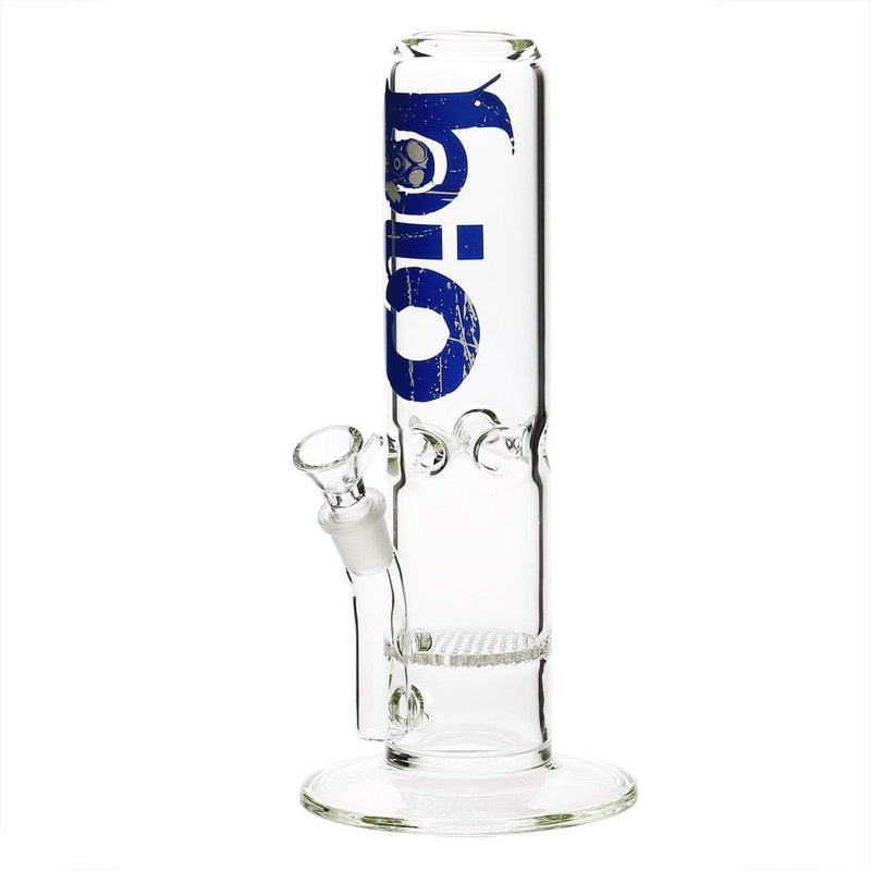 Bio Glass Glass Bong 12" BIO 65mm Honeycomb Water Pipe - Blue Logo