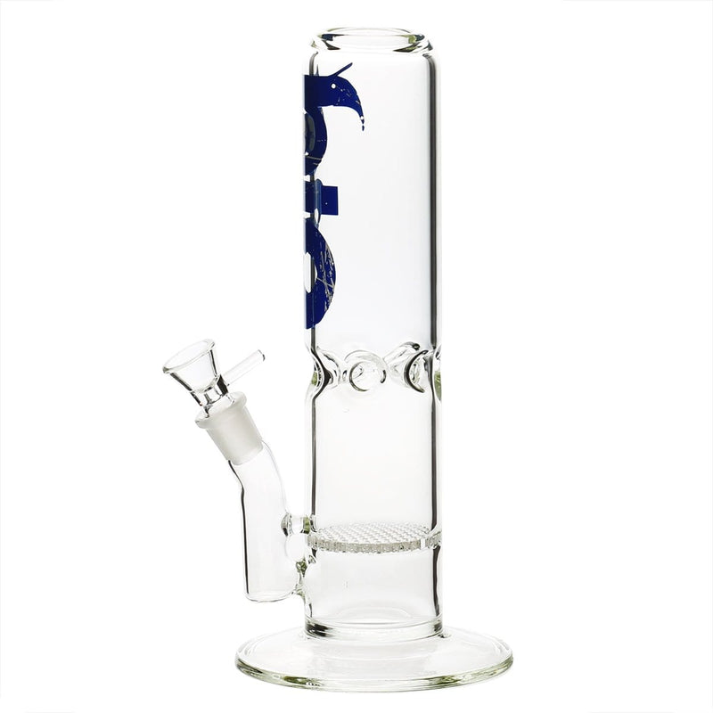 Bio Glass Glass Bong 12" BIO 65mm Honeycomb Water Pipe - Blue Logo