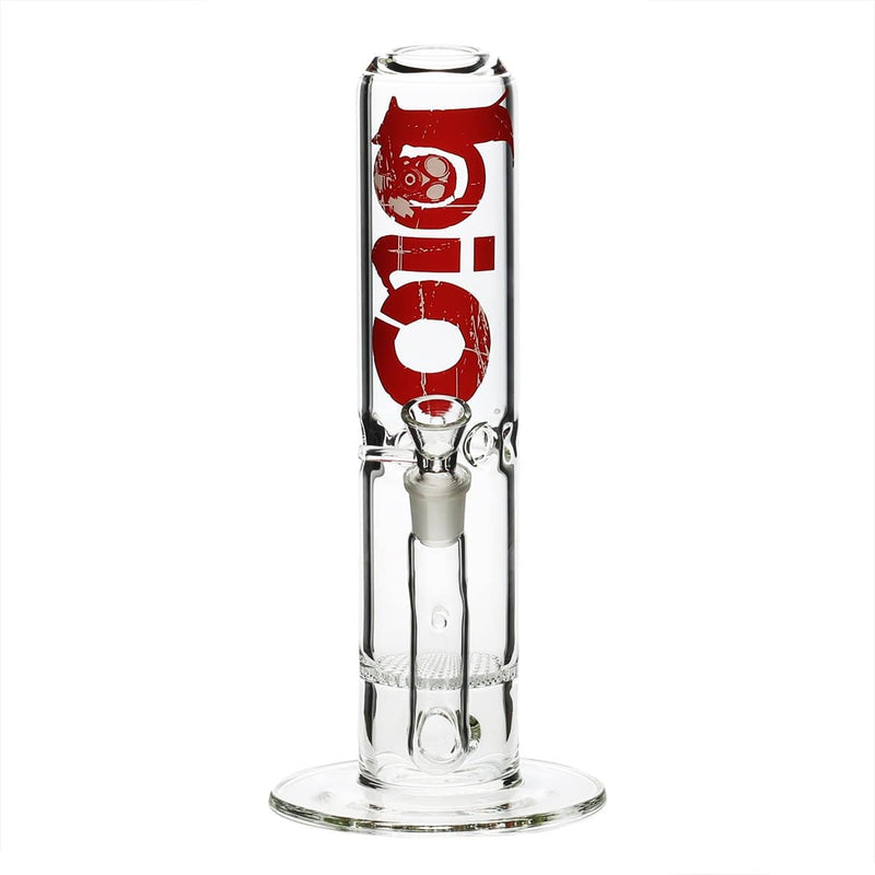 Bio Glass Glass Bong 12" BIO 65mm Honeycomb Water Pipe - Red Logo