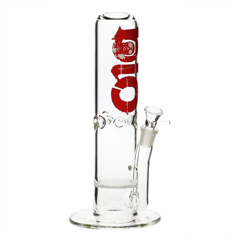 Bio Glass Glass Bong 12" BIO 65mm Honeycomb Water Pipe - Red Logo