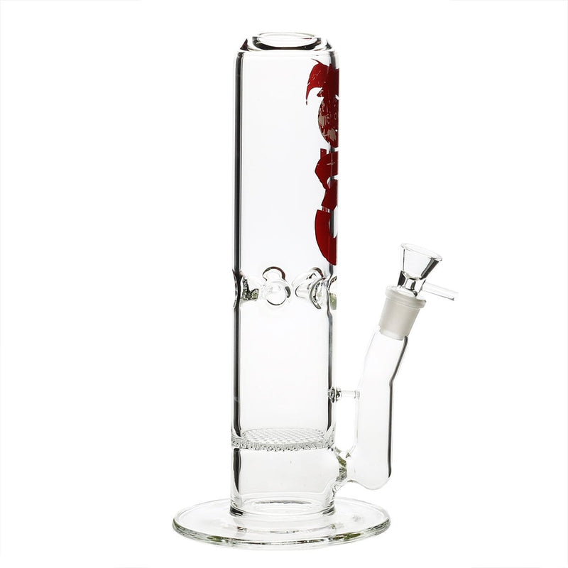 Bio Glass Glass Bong 12" BIO 65mm Honeycomb Water Pipe - Red Logo