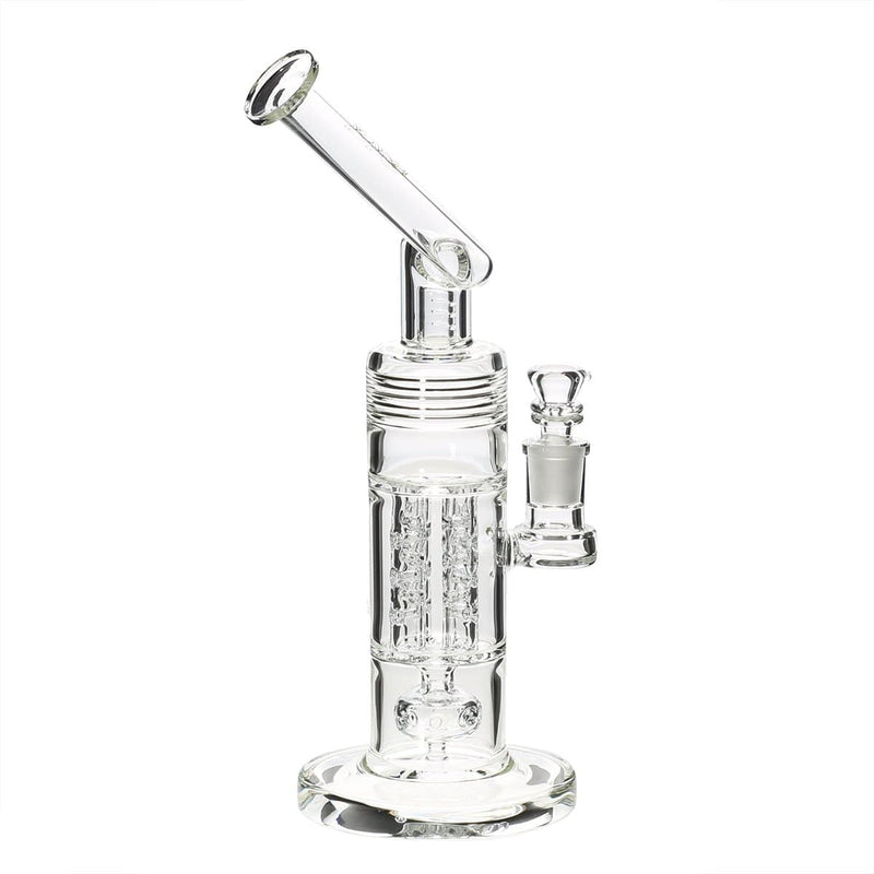 Bio Glass Glass Bong 12" BIO Bubbler Circ / Quad Pillar - Gold Logo