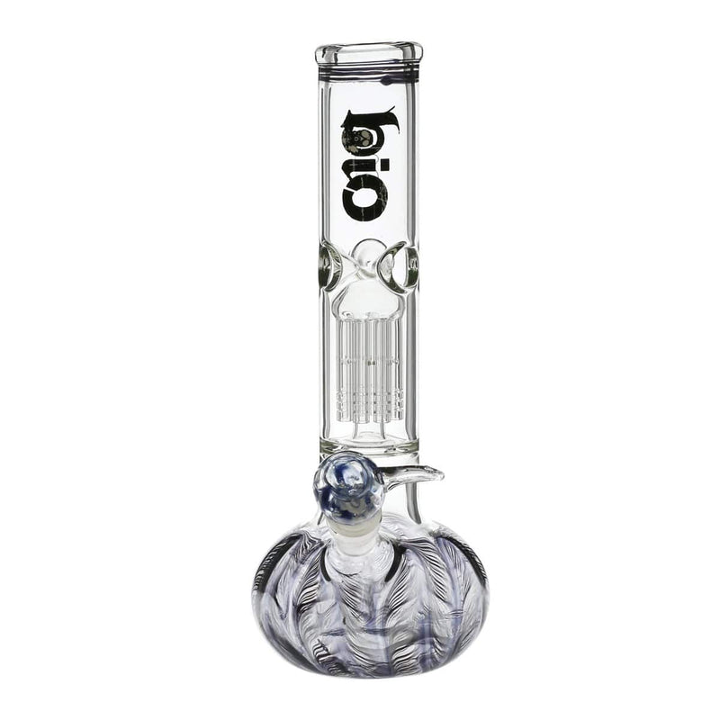 Bio Glass Glass Bong 12" BIO Flat Bubble Water Pipe - Black Rake