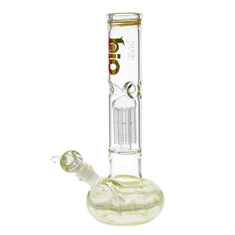 Bio Glass Glass Bong 12" BIO Flat Bubble Water Pipe - Yellow Rake