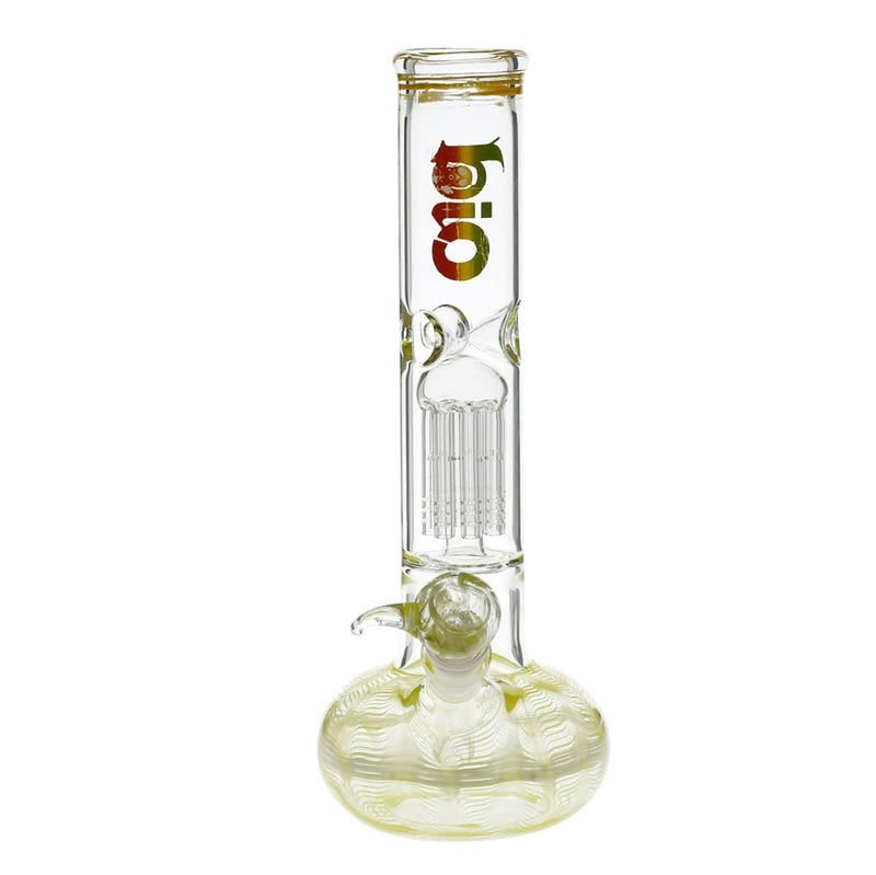 Bio Glass Glass Bong 12" BIO Flat Bubble Water Pipe - Yellow Rake