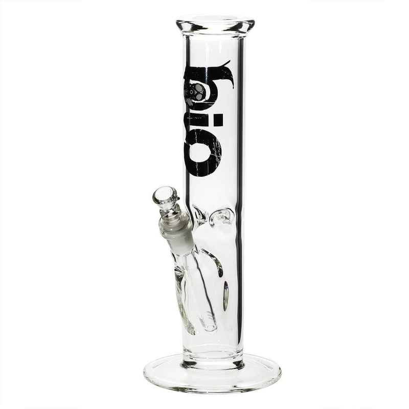 Bio Glass Glass Bong 12" BIO Straight Water Pipe - Black Logo