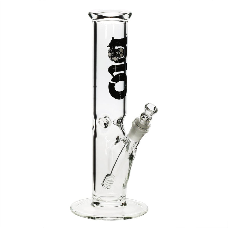 Bio Glass Glass Bong 12" BIO Straight Water Pipe - Black Logo