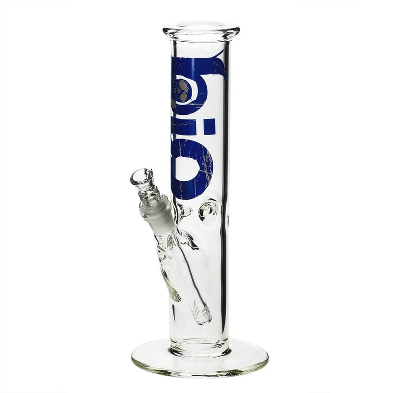 Bio Glass Glass Bong 12" BIO Straight Water Pipe - Blue Logo