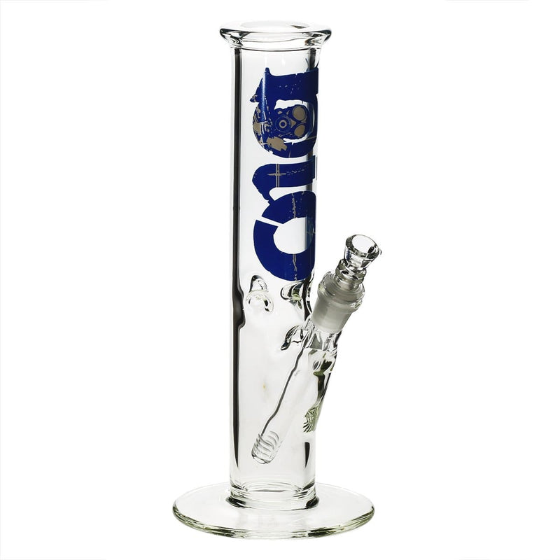 Bio Glass Glass Bong 12" BIO Straight Water Pipe - Blue Logo