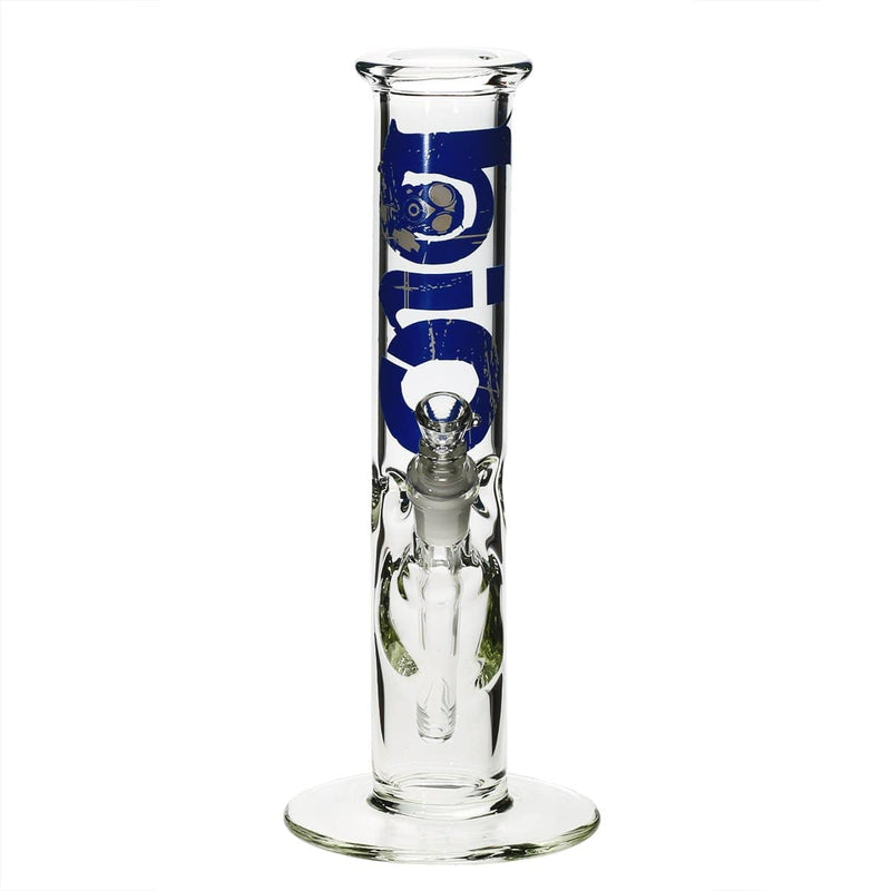 Bio Glass Glass Bong 12" BIO Straight Water Pipe - Blue Logo