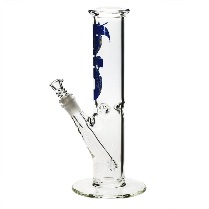 Bio Glass Glass Bong 12" BIO Straight Water Pipe - Blue Logo