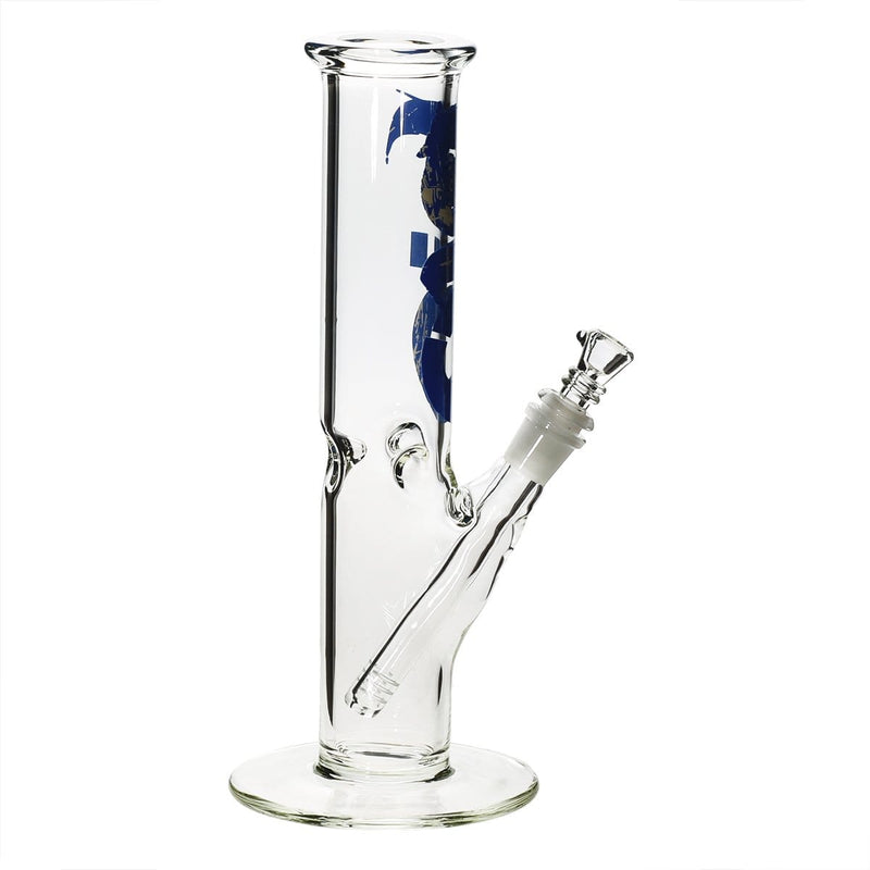 Bio Glass Glass Bong 12" BIO Straight Water Pipe - Blue Logo