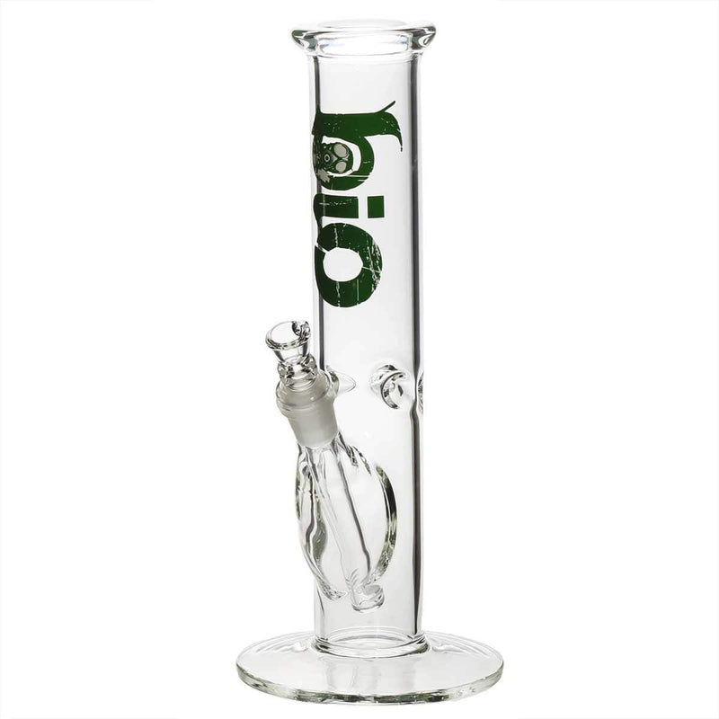 Bio Glass Glass Bong 12" BIO Straight Water Pipe - Green Logo