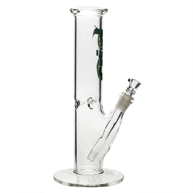 Bio Glass Glass Bong 12" BIO Straight Water Pipe - Green Logo