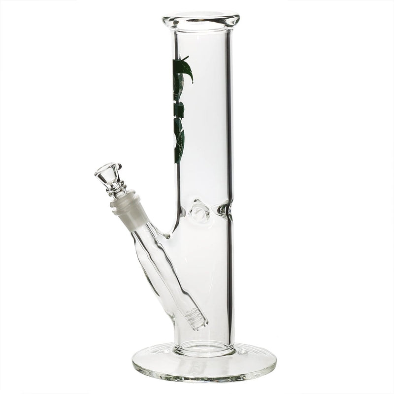 Bio Glass Glass Bong 12" BIO Straight Water Pipe - Green Logo