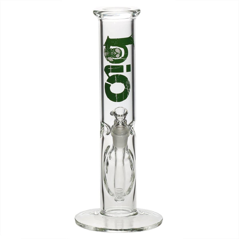 Bio Glass Glass Bong 12" BIO Straight Water Pipe - Green Logo