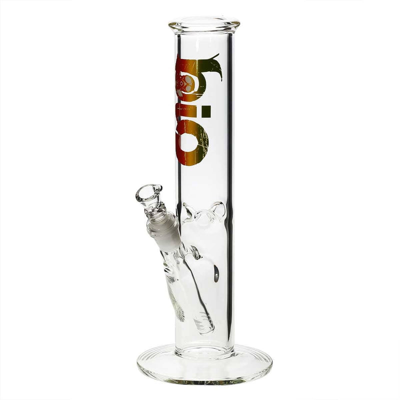 Bio Glass Glass Bong 12" BIO Straight Water Pipe - Rasta Logo