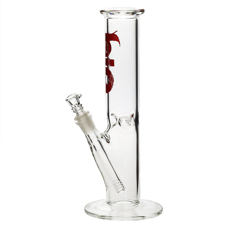 Bio Glass Glass Bong 12" BIO Straight Water Pipe - Red Logo