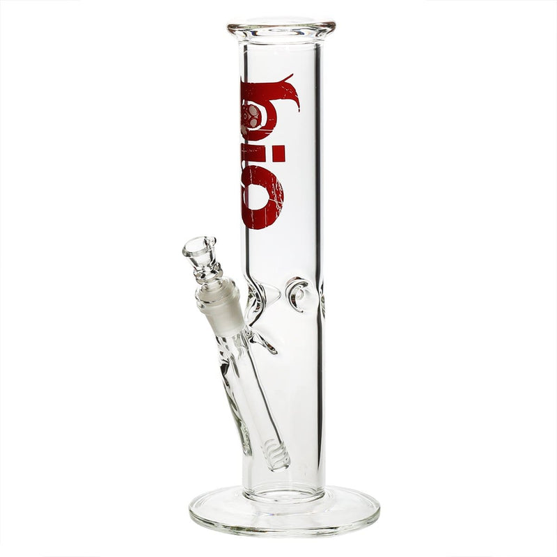 Bio Glass Glass Bong 12" BIO Straight Water Pipe - Red Logo