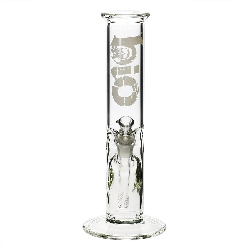 Bio Glass Glass Bong 12" BIO Straight Water Pipe - White Logo