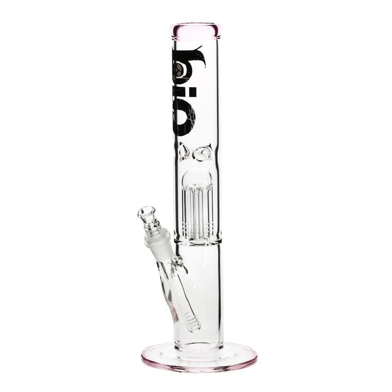 Bio Glass Glass Bong 14" BIO 50mm Tree Straight Water Pipe - Pink