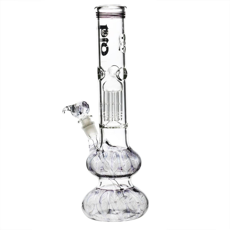 Bio Glass Glass Bong 14" BIO Double Bubble Water Pipe - Black Rake