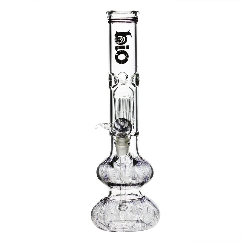 Bio Glass Glass Bong 14" BIO Double Bubble Water Pipe - Black Rake