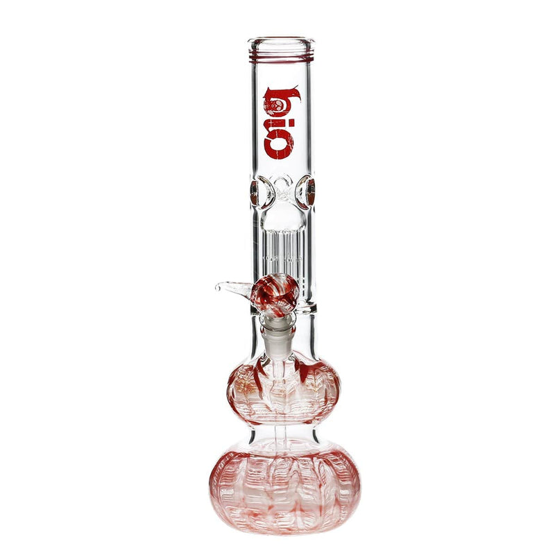 Bio Glass Glass Bong 14" BIO Double Bubble Water Pipe - Red Rake