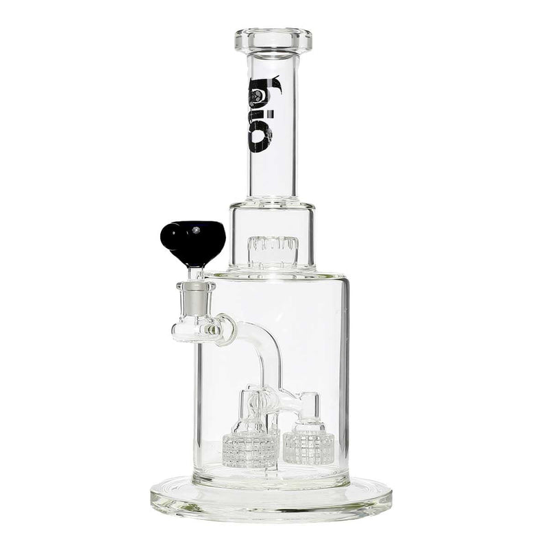 Bio Glass Glass Bong 14" Triple Grid Stemless Water Pipe